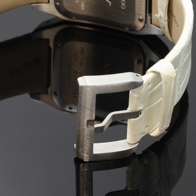 27062254b - CARTIER Armbanduhr Santos 100 Referenz 2878, Automatik, Edelstahlgeh. inkl. orig. ...