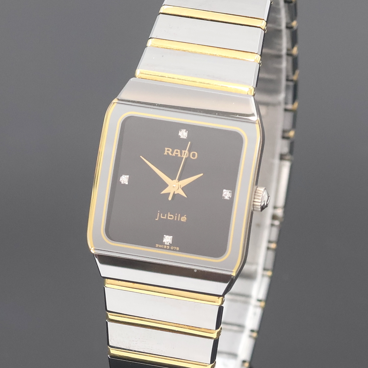 Detail a: RADO Jubile Damenarmbanduhr Referenz 110.0278.3, Schweiz um 1995, quarz, Edelstahlgeh. inkl. Gliederband m. dopp. Faltschl., Boden aufgedr., ...