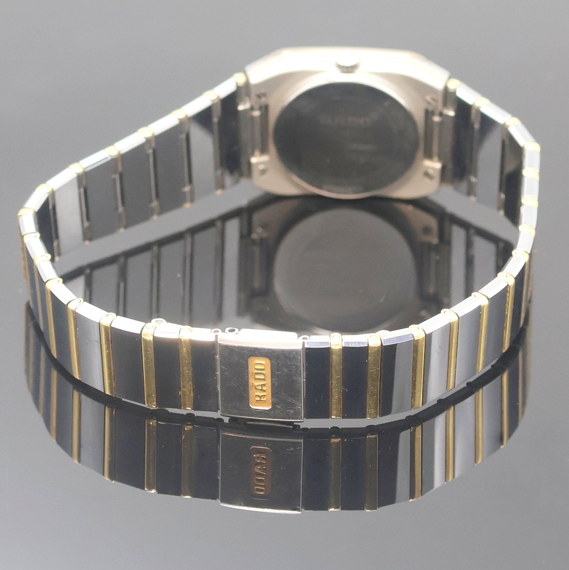 Detail b: RADO Jubile Damenarmbanduhr Referenz 110.0278.3, Schweiz um 1995, quarz, Edelstahlgeh. inkl. Gliederband m. dopp. Faltschl., Boden aufgedr., ...