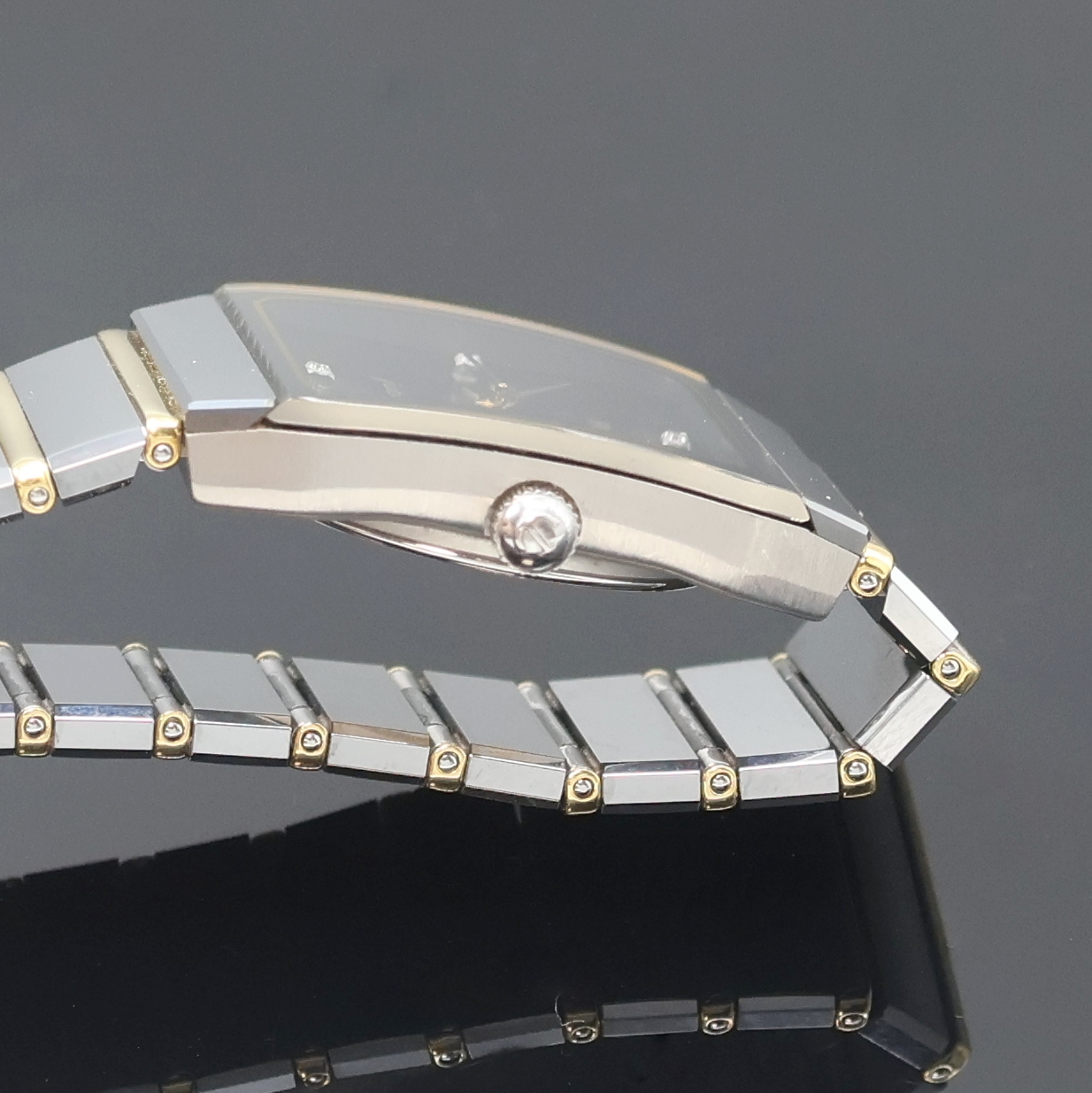 Detail c: RADO Jubile Damenarmbanduhr Referenz 110.0278.3, Schweiz um 1995, quarz, Edelstahlgeh. inkl. Gliederband m. dopp. Faltschl., Boden aufgedr., ...