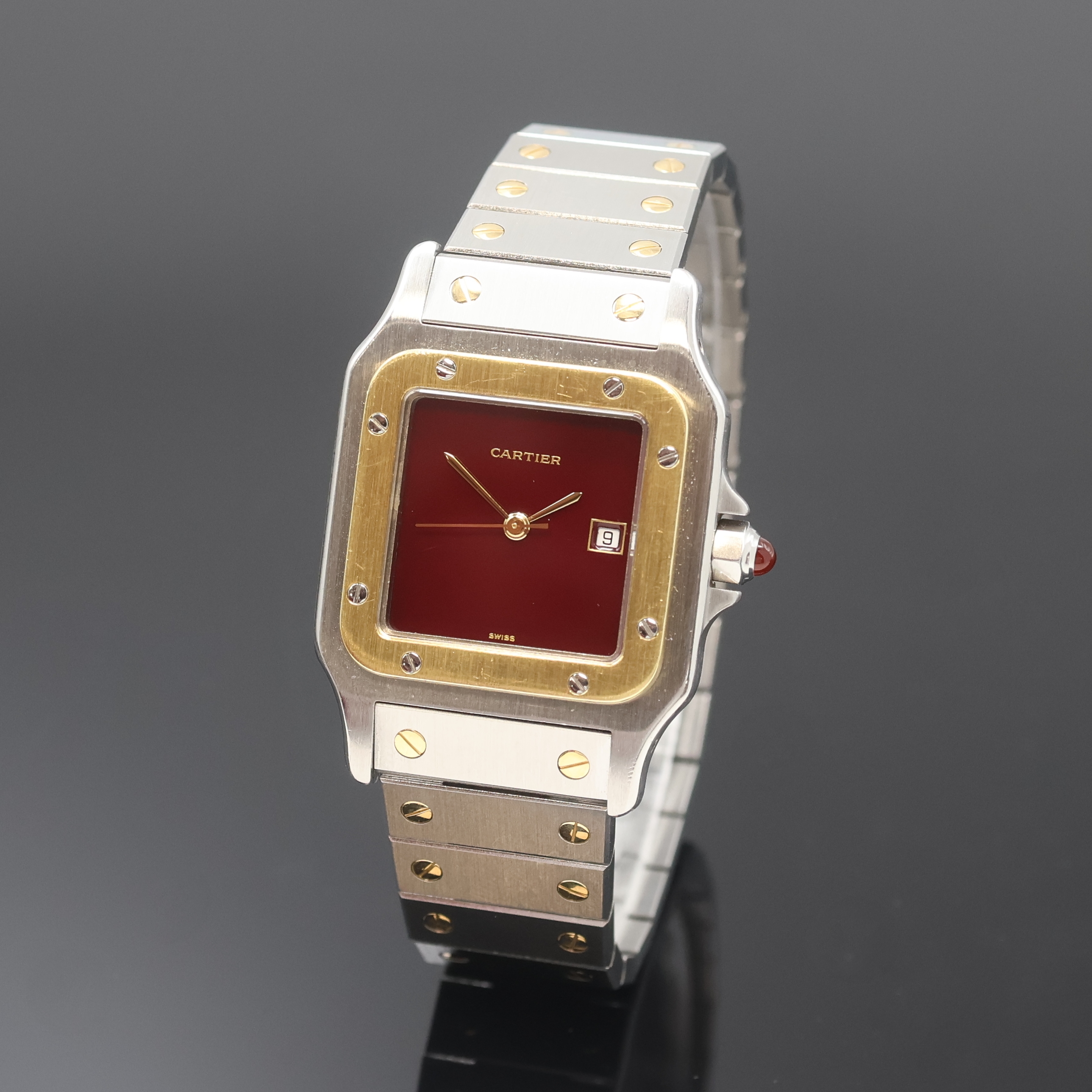 Image 27062334 - CARTIER Santos Armbanduhr, Schweiz 1990er Jahre, Automatik, Edelstahl/Gold komb. inkl. ...