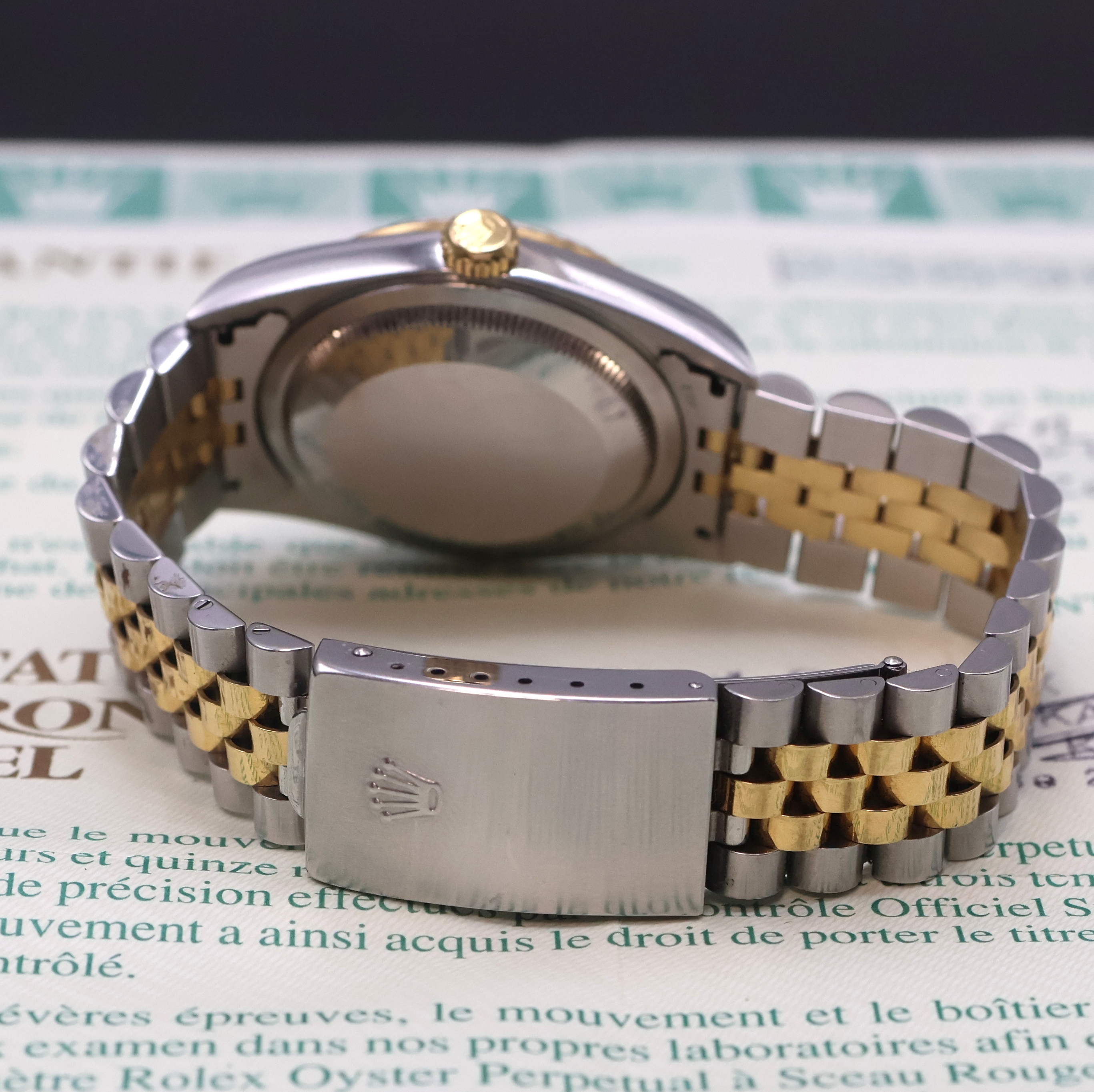 Detail b: ROLEX Herrenarmbanduhr Oyster Perpetual Datejust Referenz 16233, Automatik, P-Serie, Chronometer der Superlative in Edelstahl/Gold kombiniert inkl. ...