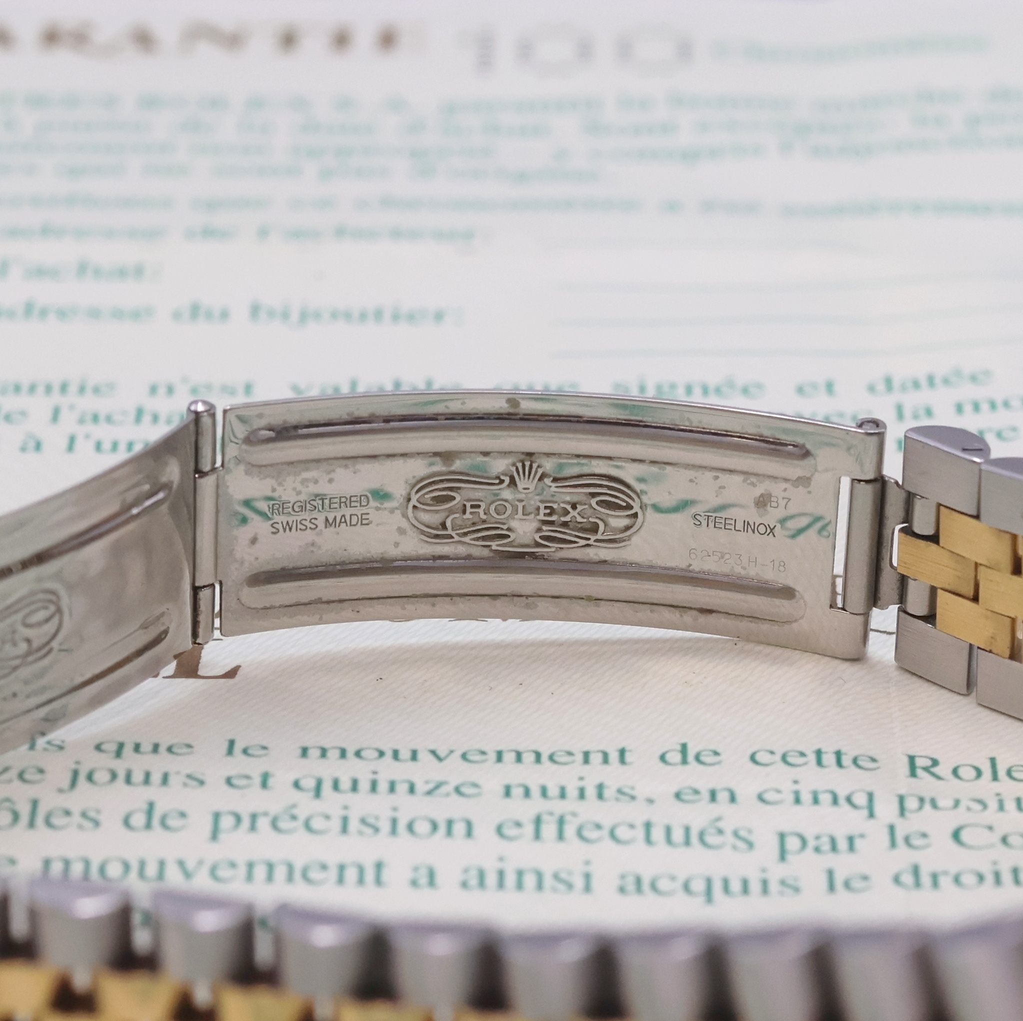 Detail c: ROLEX Herrenarmbanduhr Oyster Perpetual Datejust Referenz 16233, Automatik, P-Serie, Chronometer der Superlative in Edelstahl/Gold kombiniert inkl. ...