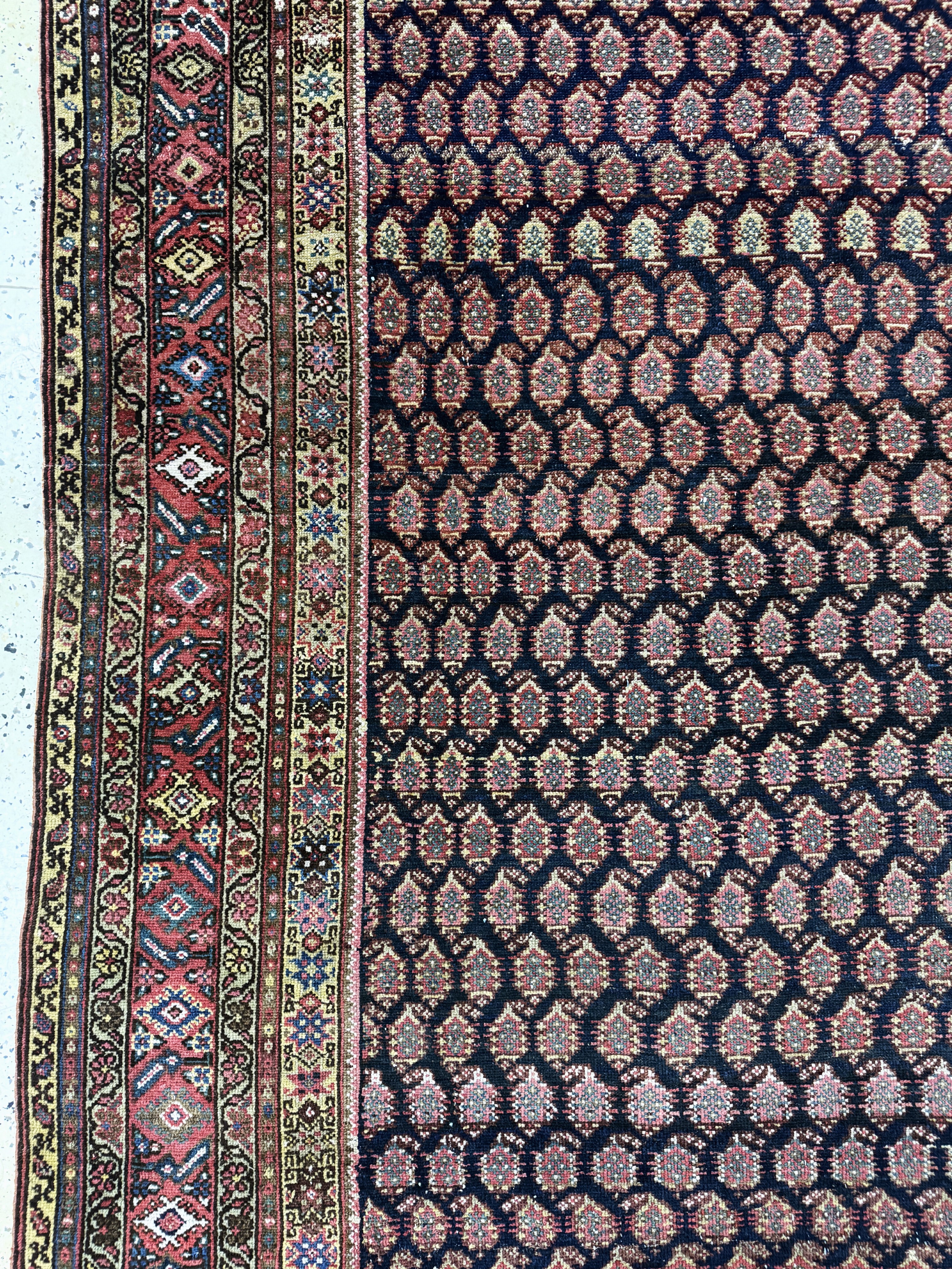 Detail c: Malayer Kelley antik, Persien, 19.Jhd, Wolle auf Baumwolle, ca. 400 x 180 cm, EHZ: 3