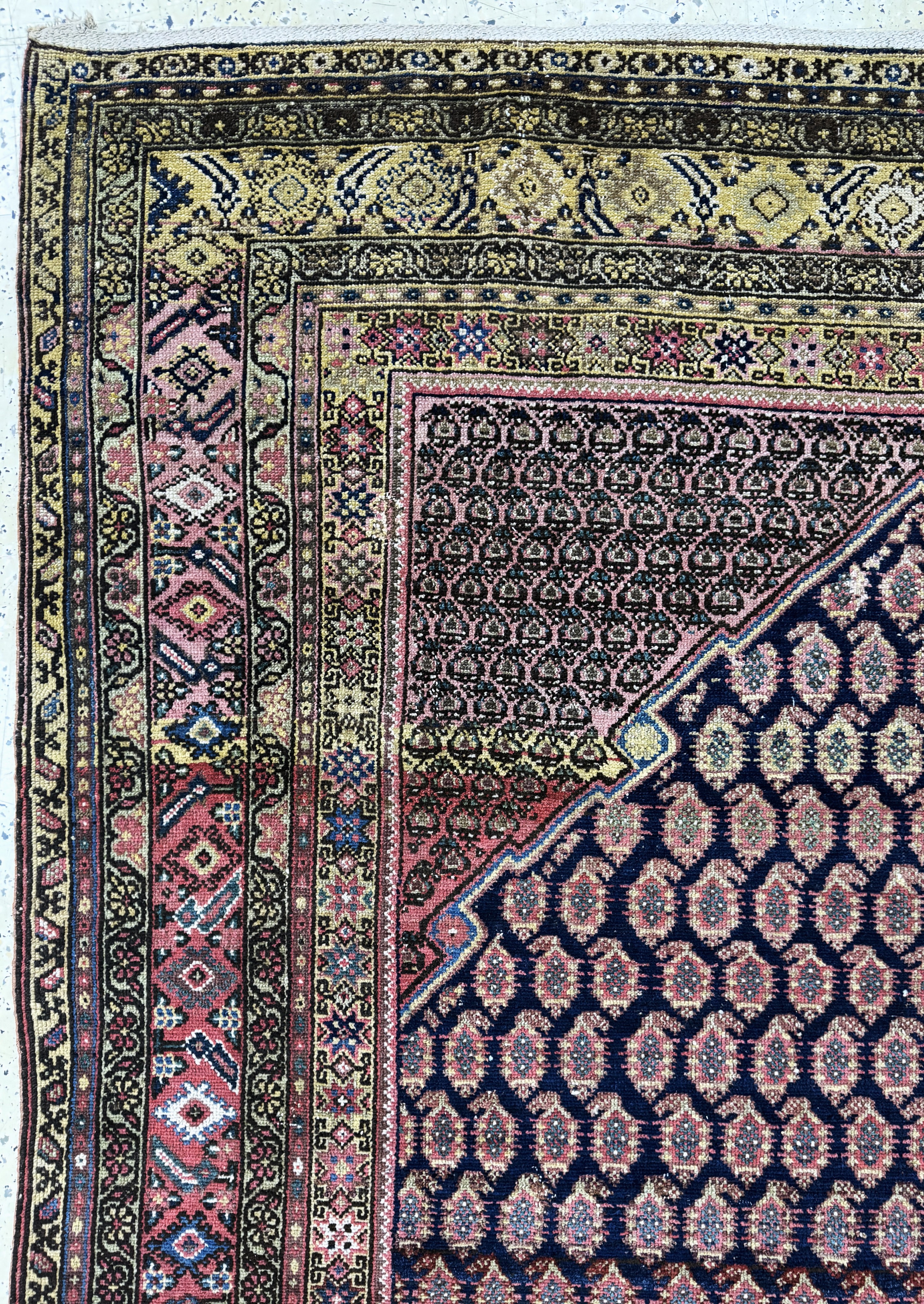 Detail e: Malayer Kelley antik, Persien, 19.Jhd, Wolle auf Baumwolle, ca. 400 x 180 cm, EHZ: 3