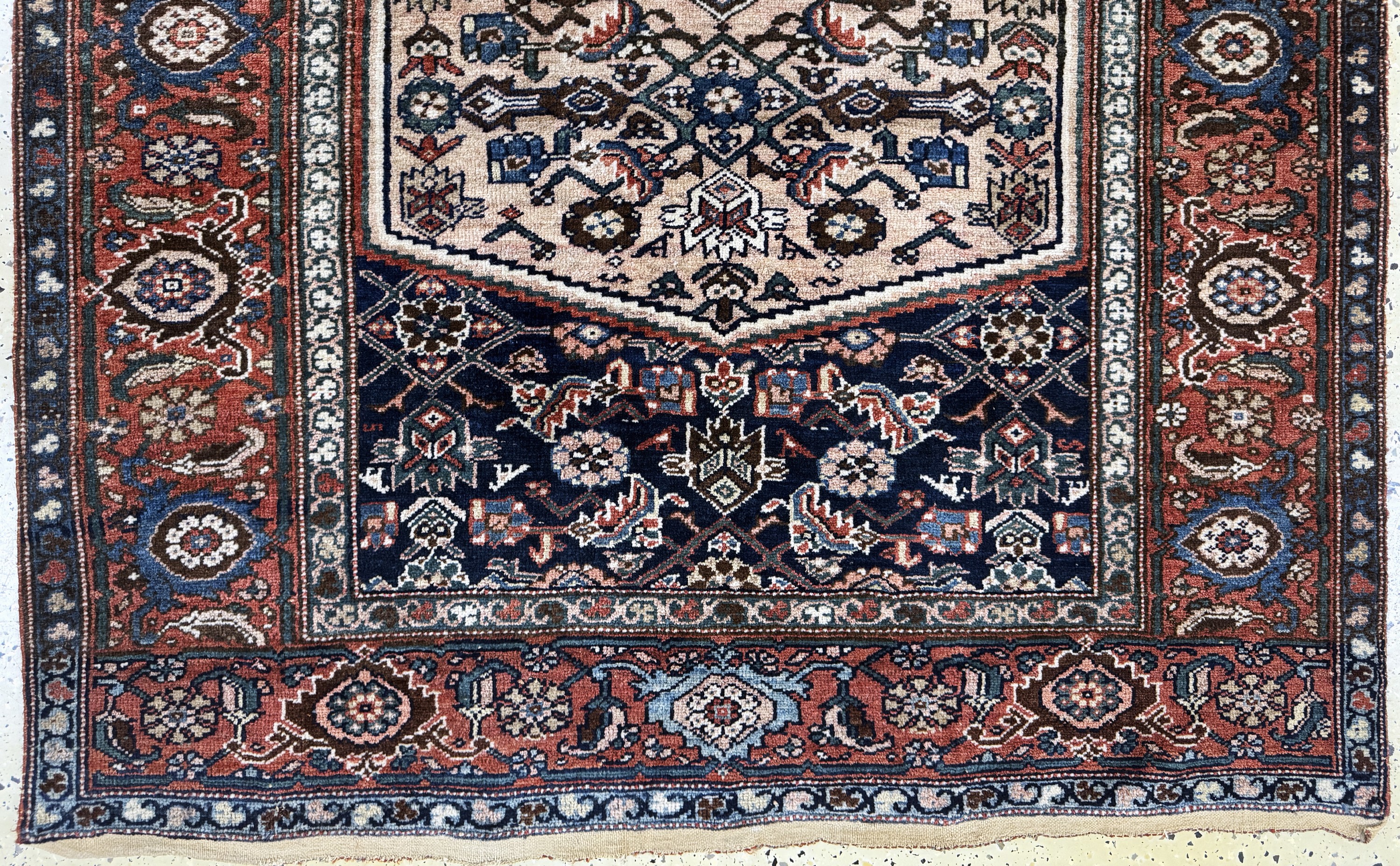 Detail c: Hamadan antik, Persien, 19.Jhd, Wolle auf Baumwolle, ca. 190 x 140 cm, EHZ: 2