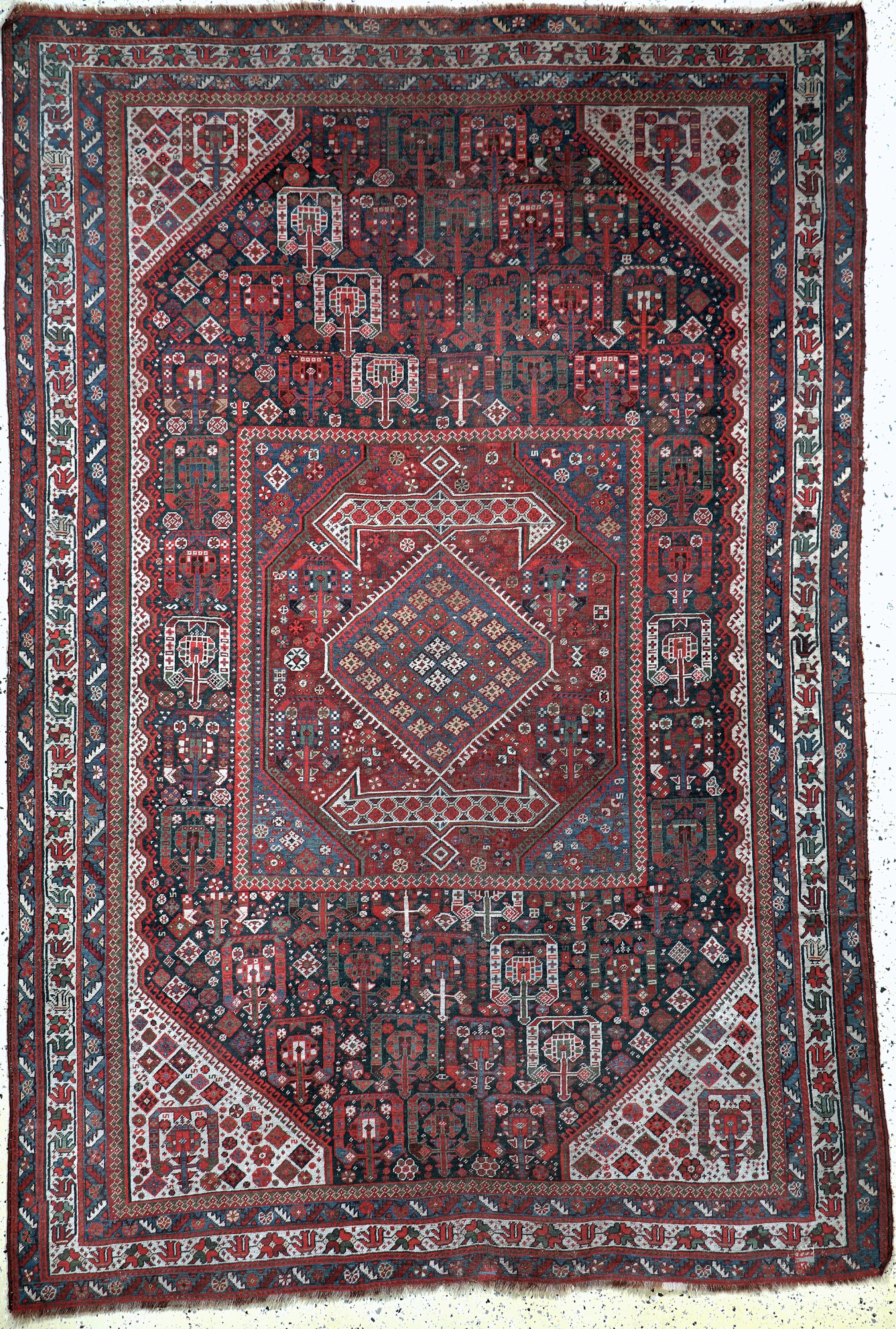 Image 27062371 - Ghaschgai antik, Persien, 19.Jhd, Wolle aufWolle, ca. 300 x 205 cm, EHZ: 3(restauriert) ...