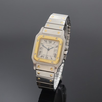 Image CARTIER Santos Herrenarmbanduhr in Stahl/Gold Referenz 1172961, Schweiz um 1990, ...