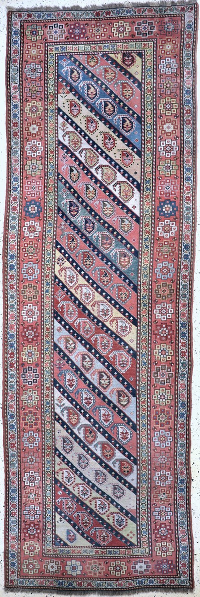 Image ´Gendje´Kazak antik, Kaukasus, 19.Jhd, Wolle auf Wolle, ca. 330 x 110 cm, EHZ: 2(kleine ...