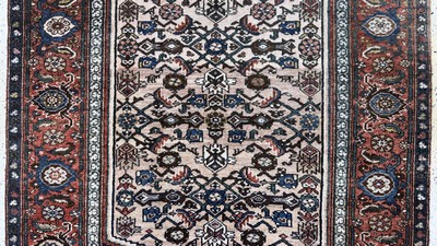 27062366b - Hamadan antik, Persien, 19.Jhd, Wolle auf Baumwolle, ca. 190 x 140 cm, EHZ: 2 ...