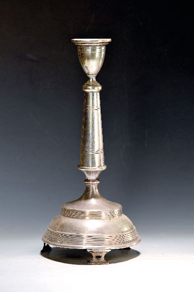 Image Silberleuchter, Österreich-Ungarn, 1867-72, 800er, Liniendekor, 396g, Höhe 36cm