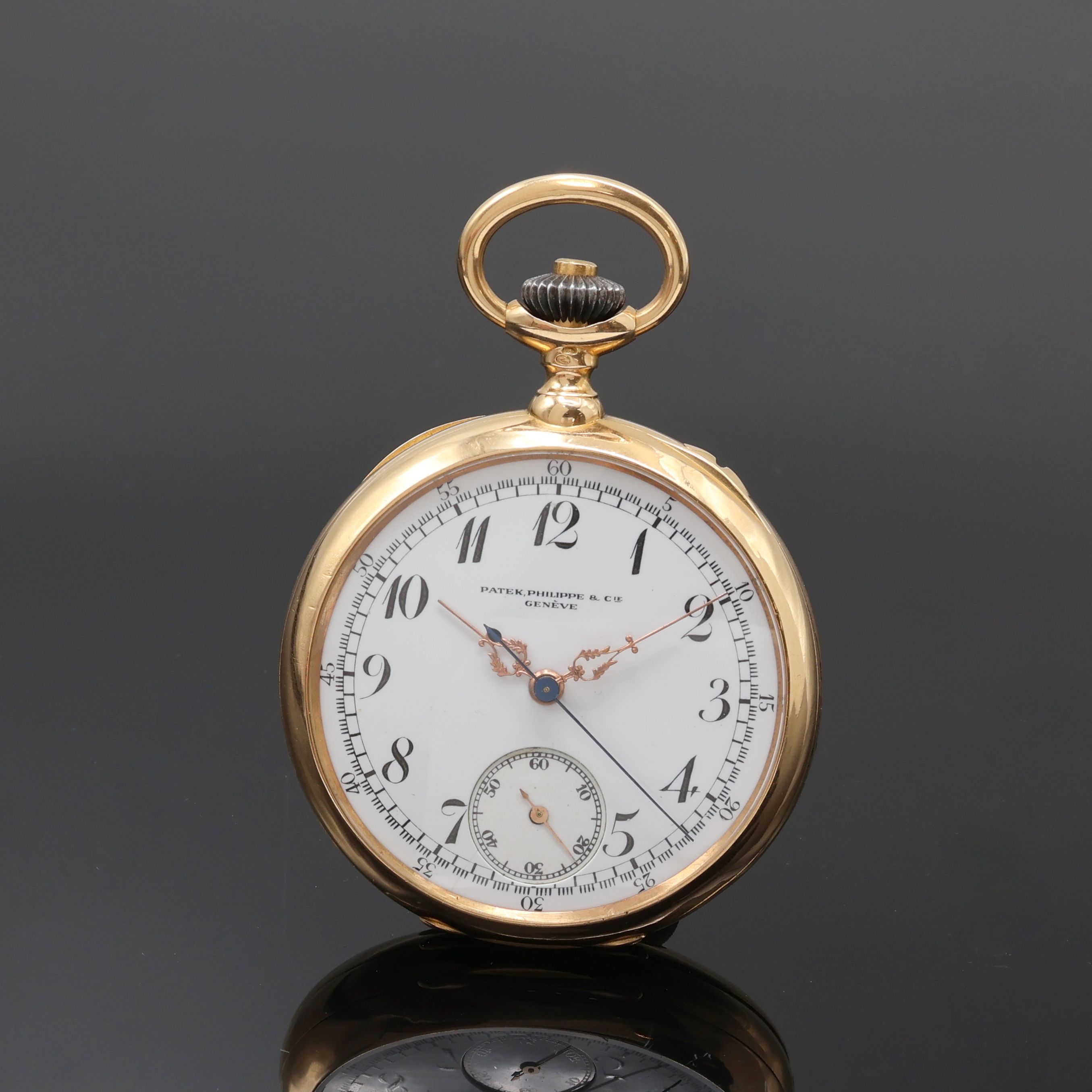 Image 27062488 - PATEK PHILIPPE & CO Herrentaschenuhr mit Chronograph in RG 750/000, Schweiz um 1898, ...