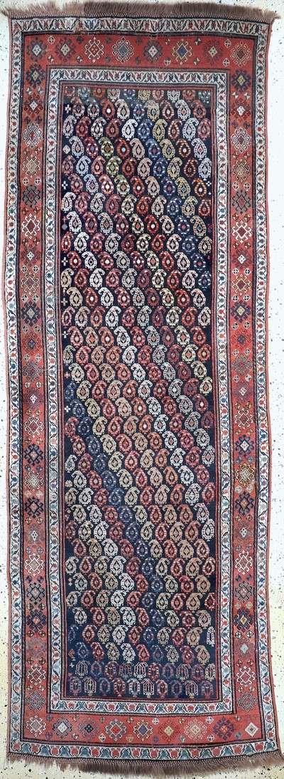 Image Kazak antik, Kaukasus, 19.Jhd, Wolle auf Wolle, ca. 305 x 110 cm, EHZ: 3(restauriert), ...
