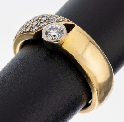 Image 14 kt Gold Brillant-Ring, GG 585/000, 1 Brillant ca. 0.20 ct Weiß/si, 20 weitere ...