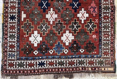 27062424b - Kazak antik, Kaukasus, 19.Jhd, Wolle auf Wolle, ca. 145 x 110 cm, EHZ: 3(restauriert) ...