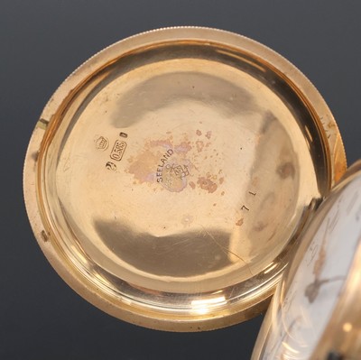 27062455b - SEELAND Herrensavonette in RG 585/000, Schweiz um 1900, guill. 2-Deckel Goldgeh. ...