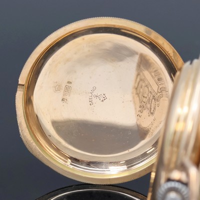 27062455d - SEELAND Herrensavonette in RG 585/000, Schweiz um 1900, guill. 2-Deckel Goldgeh. ...