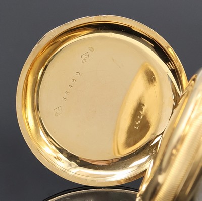 27062464c - GOEORGES ROBERT Locle Savonette in GG 750/000, Schweiz um 1870, guill. 3-Deckel ...