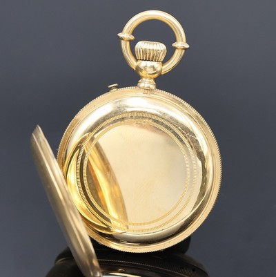 27062464d - GOEORGES ROBERT Locle Savonette in GG 750/000, Schweiz um 1870, guill. 3-Deckel ...