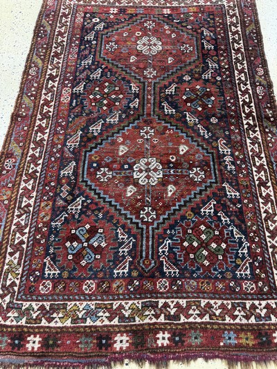 27062478e - Schiraz antik, Persien, 19.Jhd, Wolle auf Wolle, ca. 180 x 120 cm, EHZ: 2 Schätzpreis: ...