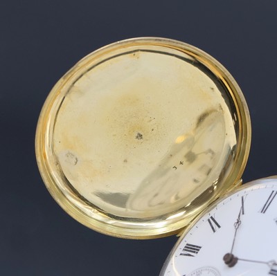 27062483a - ROBERT Geneve Herrensavonette in GG 750/000, Schweiz um 1860, Schlüsselaufzug, guill. ...