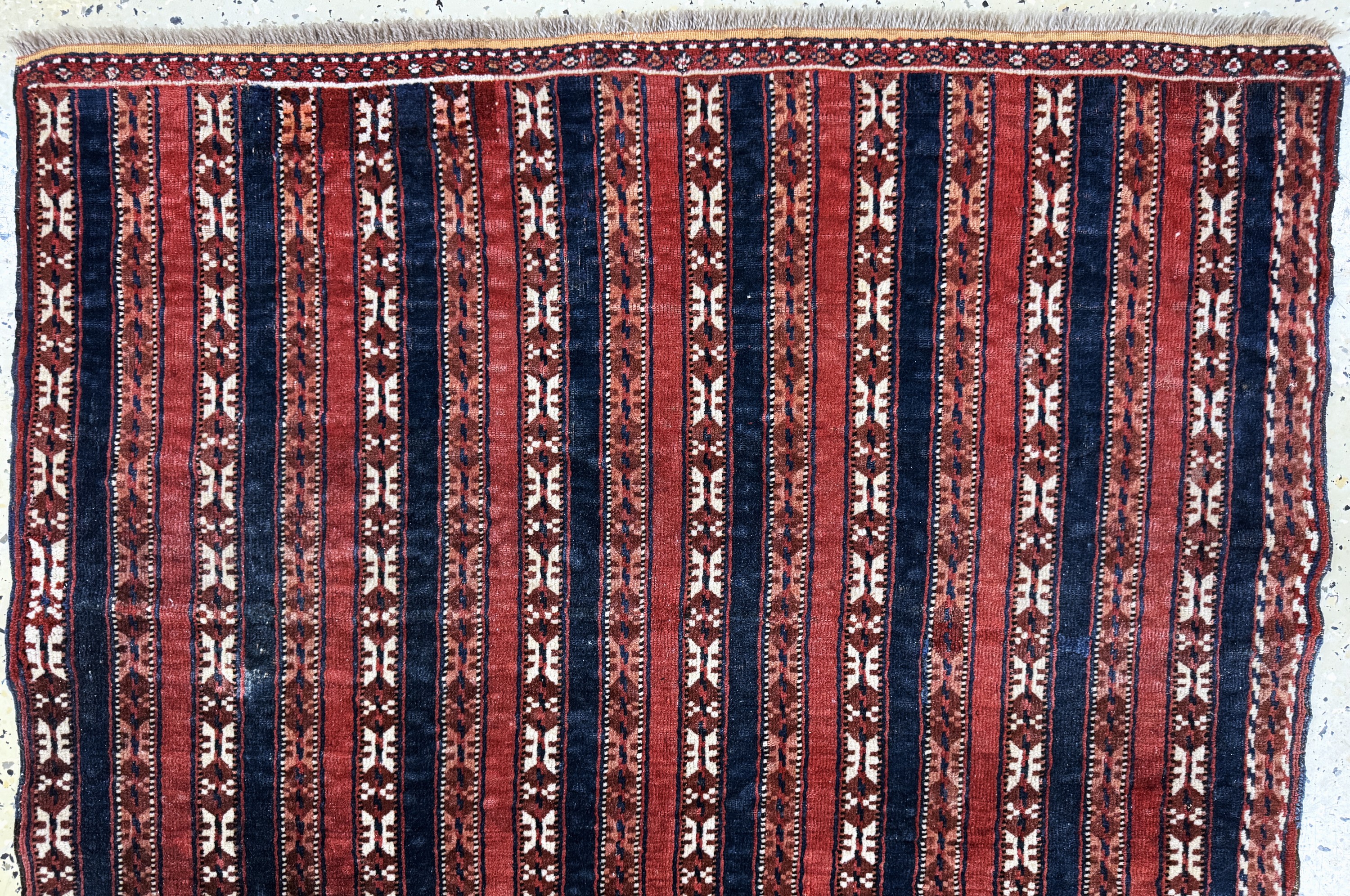 Detail d: Yomud"Pferdedecke"antik, Turkmenistan, um 1900, Wolle auf Wolle, ca. 130 x 100 cm, EHZ: 2(kleine Restaurierung)