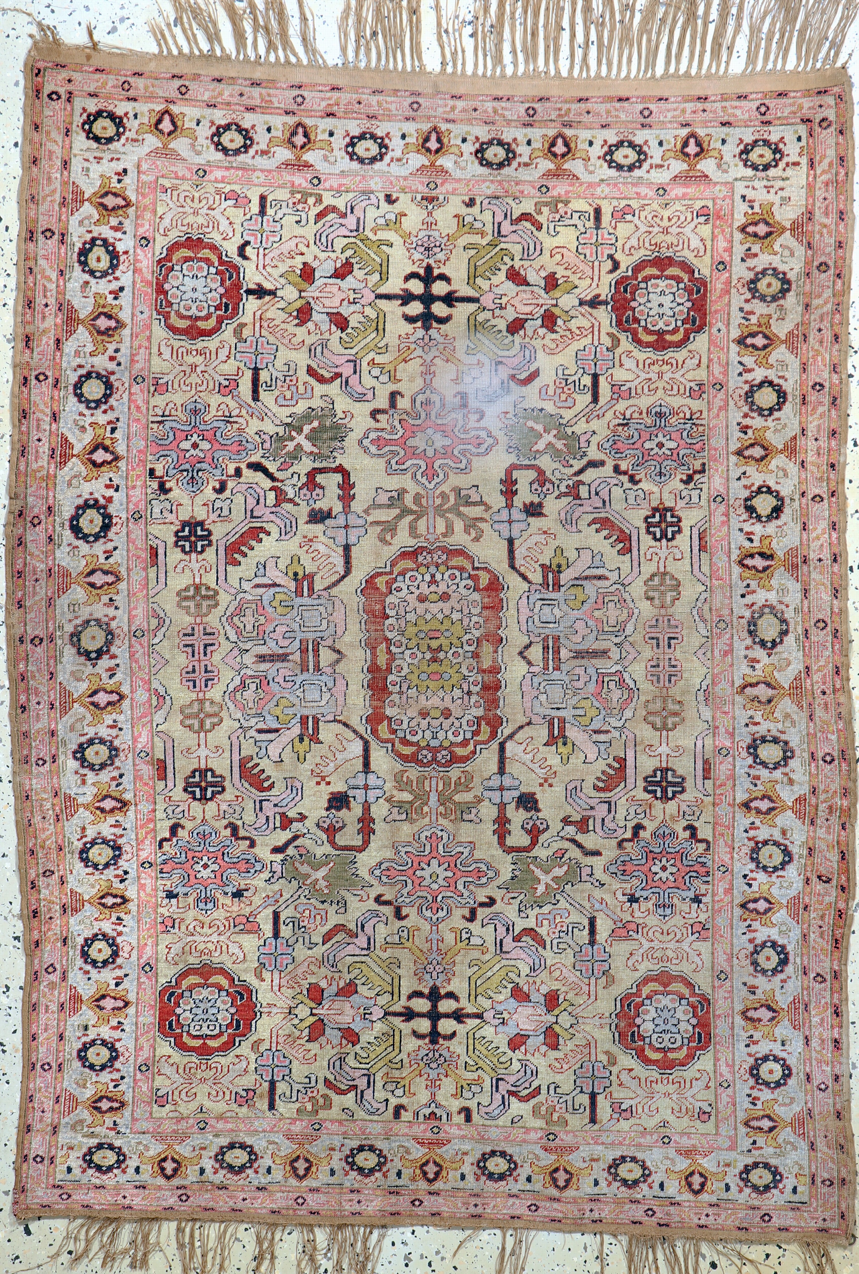 Image 27062552 - Kayseri antik, Türkei, 19.Jhd, Seide auf Baumwolle, ca. 160 x 120 cm, EHZ: 3(Fleck) ...