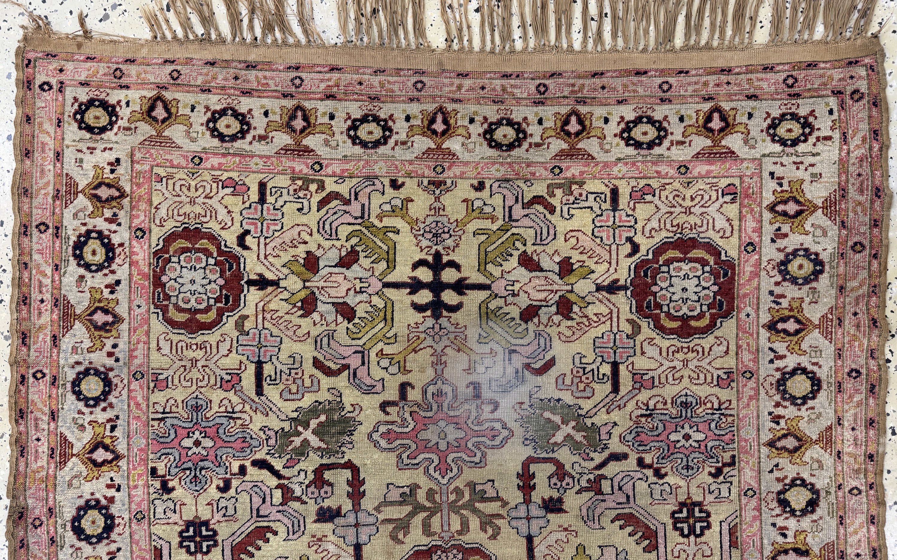 Detail a: Kayseri antik, Türkei, 19.Jhd, Seide auf Baumwolle, ca. 160 x 120 cm, EHZ: 3(Fleck)