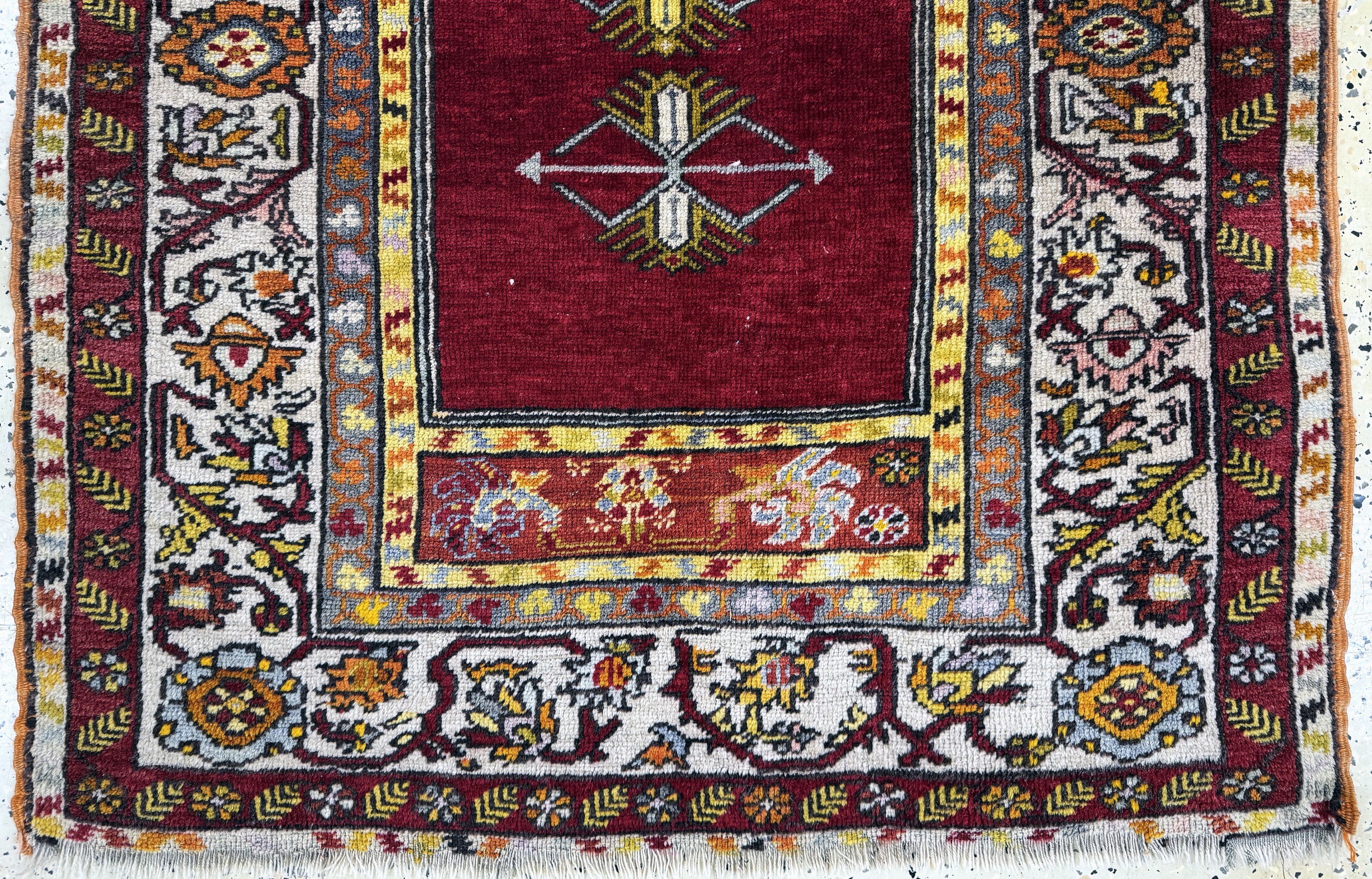 Detail b: Melas antik, Türkei, um 1900, Wolle auf Wolle, ca. 140 x 100 cm, EHZ: 2-3