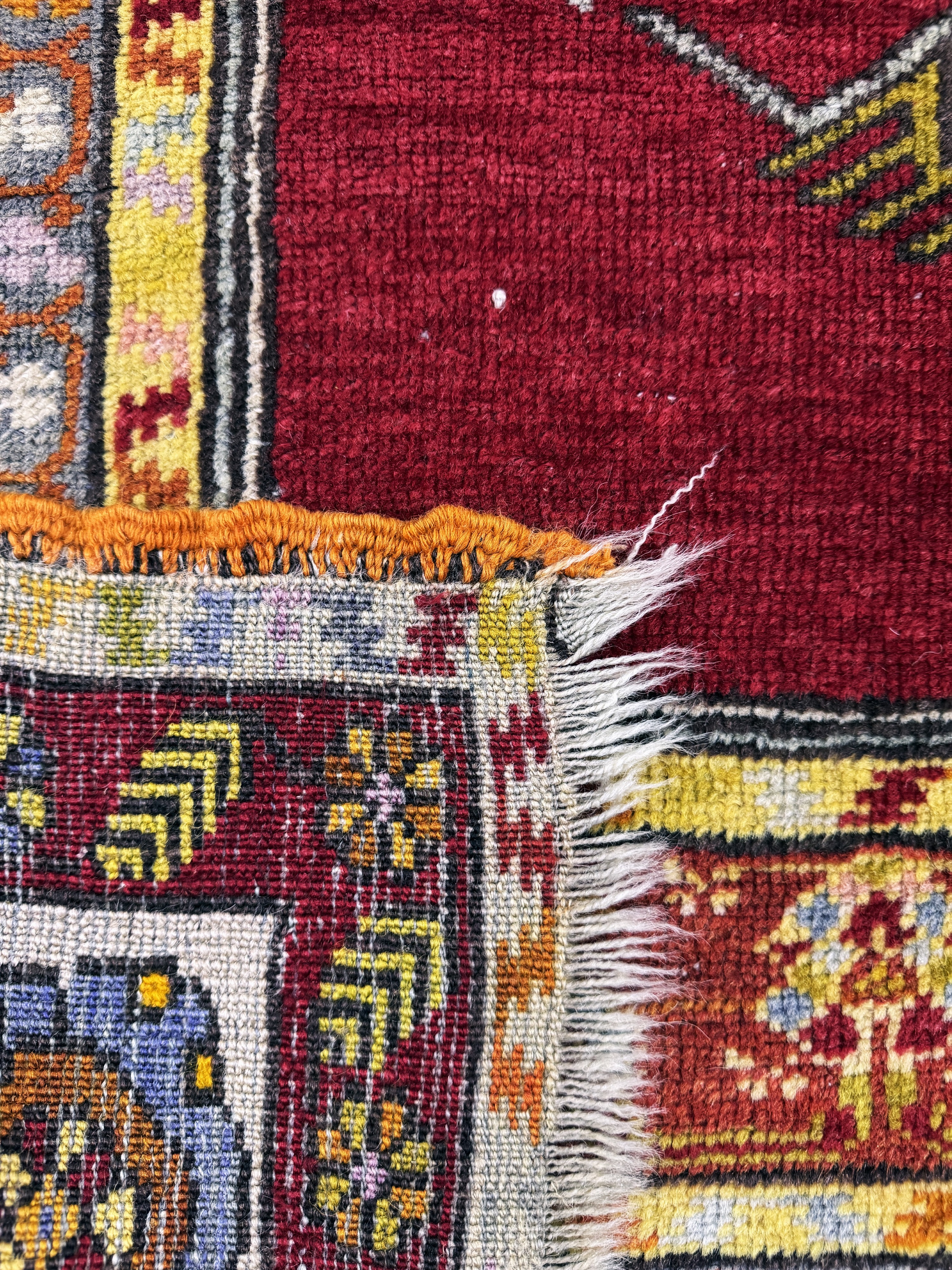 Detail e: Melas antik, Türkei, um 1900, Wolle auf Wolle, ca. 140 x 100 cm, EHZ: 2-3