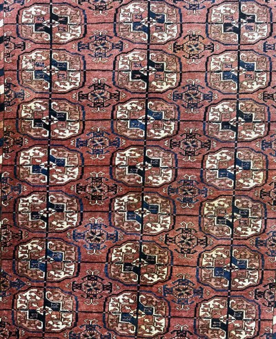 27062506c - Tekke antik, Turkmenistan, 19.Jhd, Wolle auf Wolle, ca. 160 x 110 cm, EHZ: 2 ...