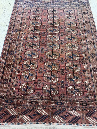 27062506d - Tekke antik, Turkmenistan, 19.Jhd, Wolle auf Wolle, ca. 160 x 110 cm, EHZ: 2 ...