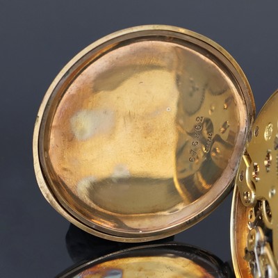 27062519d - IWC Herrentaschenuhr in GG 585/000, Schweiz um 1918, guill. Geh. dell., Metallcuvette, ...