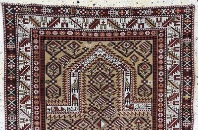 27062530a - Schirwan´Gebetsteppich´antik, Kaukasus, 19.Jhd, Wolle auf Wolle, ca. 160 x 120 cm, EHZ: ...