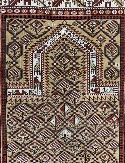 27062530c - Schirwan´Gebetsteppich´antik, Kaukasus, 19.Jhd, Wolle auf Wolle, ca. 160 x 120 cm, EHZ: ...