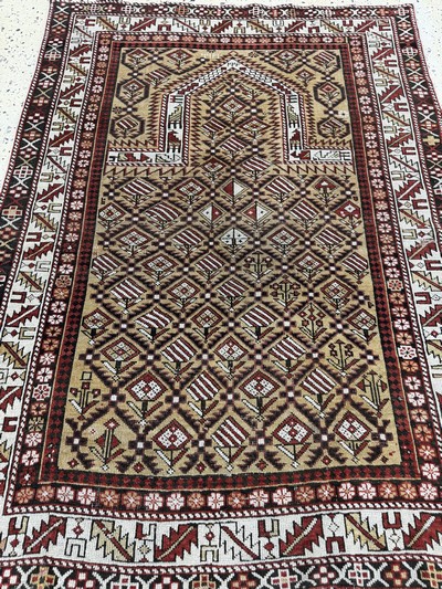 27062530d - Schirwan´Gebetsteppich´antik, Kaukasus, 19.Jhd, Wolle auf Wolle, ca. 160 x 120 cm, EHZ: ...