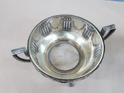 27062531f - Anbietschale mit Glaseinsatz, Gebr. Deyhle, Schwäbisch Gmünd, 1.Viertel 20.Jh., 800er, ...