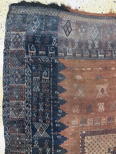 27062565d - Antike Verneh, Türkei, 19.Jhd, Wolle auf Wolle, ca. 200 x 145 cm, EHZ: 3(restauriert) ...