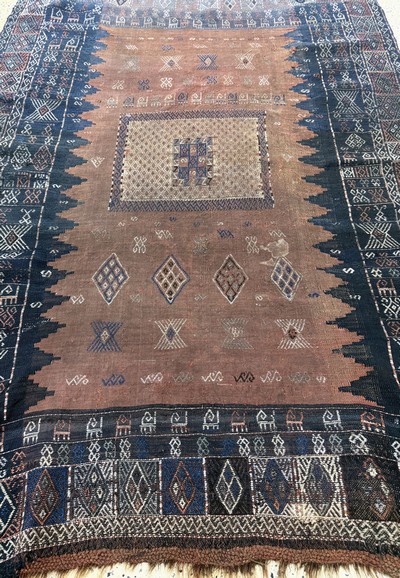 27062565f - Antike Verneh, Türkei, 19.Jhd, Wolle auf Wolle, ca. 200 x 145 cm, EHZ: 3(restauriert) ...