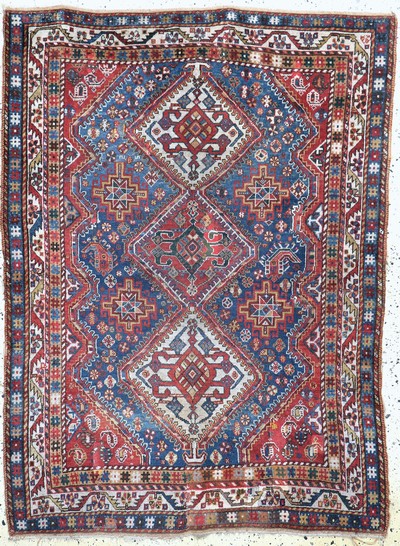 Image Ghaschgai antik, Persien, 19.Jhd, Wolle aufWolle, ca. 170 x 122 cm, EHZ: 3(restauriert) ...