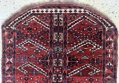 27062575a - Yomud´Salachak´antik, Turkmenistan, 19.Jhd,Wolle auf Wolle mit´Seiden-Highlight´, ca. ...