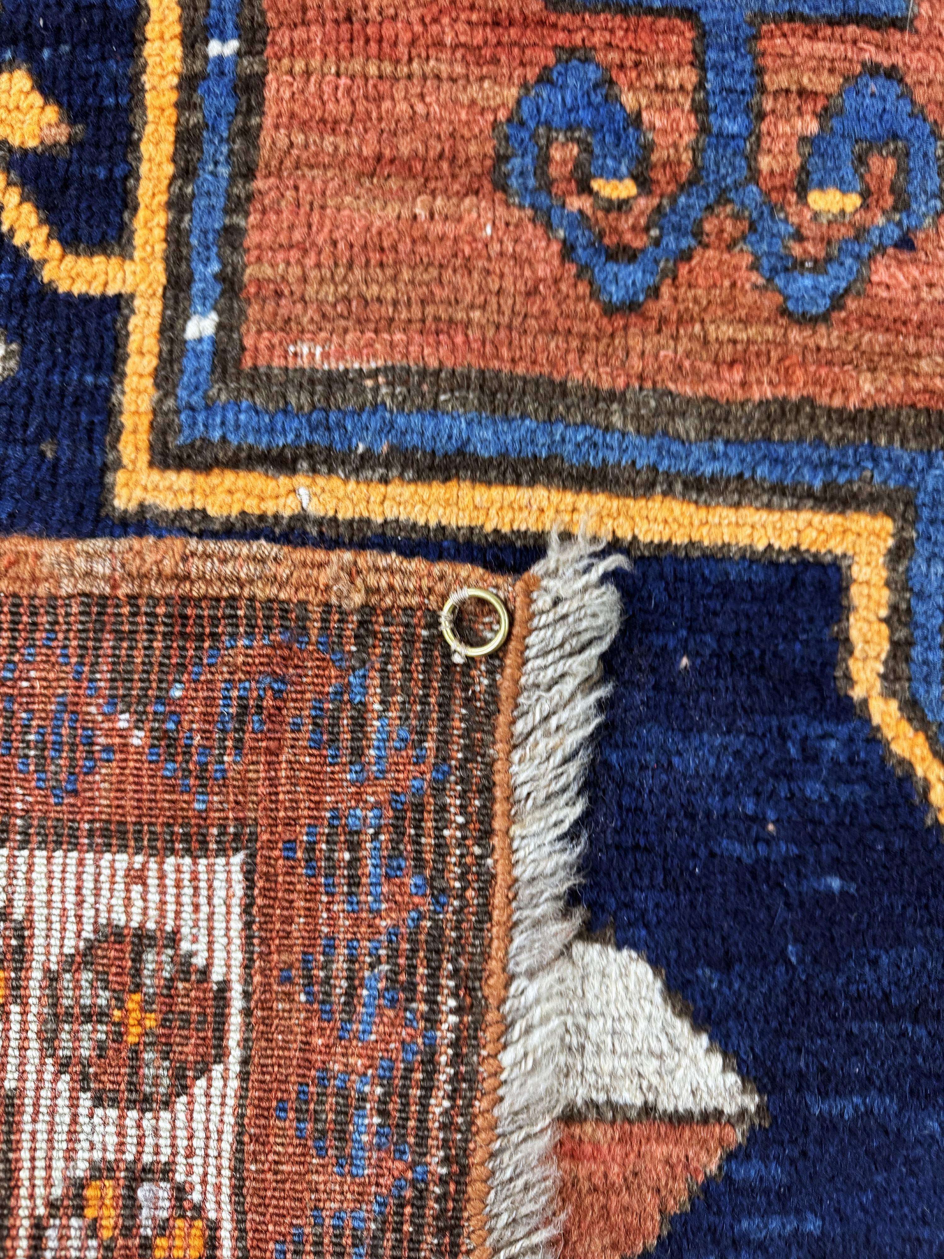 Detail g: Fachalo Kazak antik, Kaukasus, 19.Jhd, Wolle auf Wolle, ca. 225 x 115 cm, EHZ: 2-3