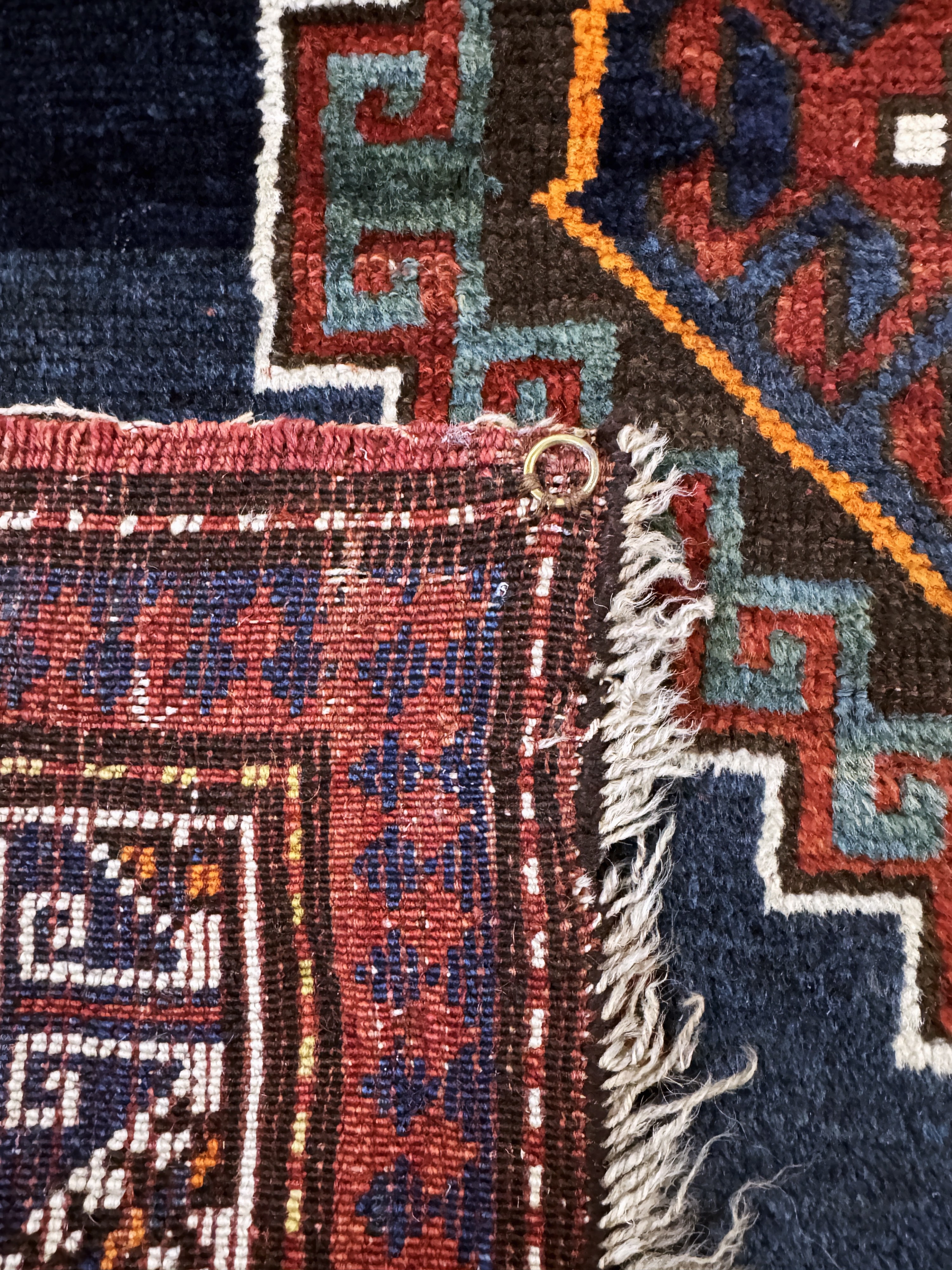 Detail h: Kazak antik, Kaukasus, 19.Jhd, Wolle auf Wolle, ca. 240 x 145 cm, EHZ: 2-3