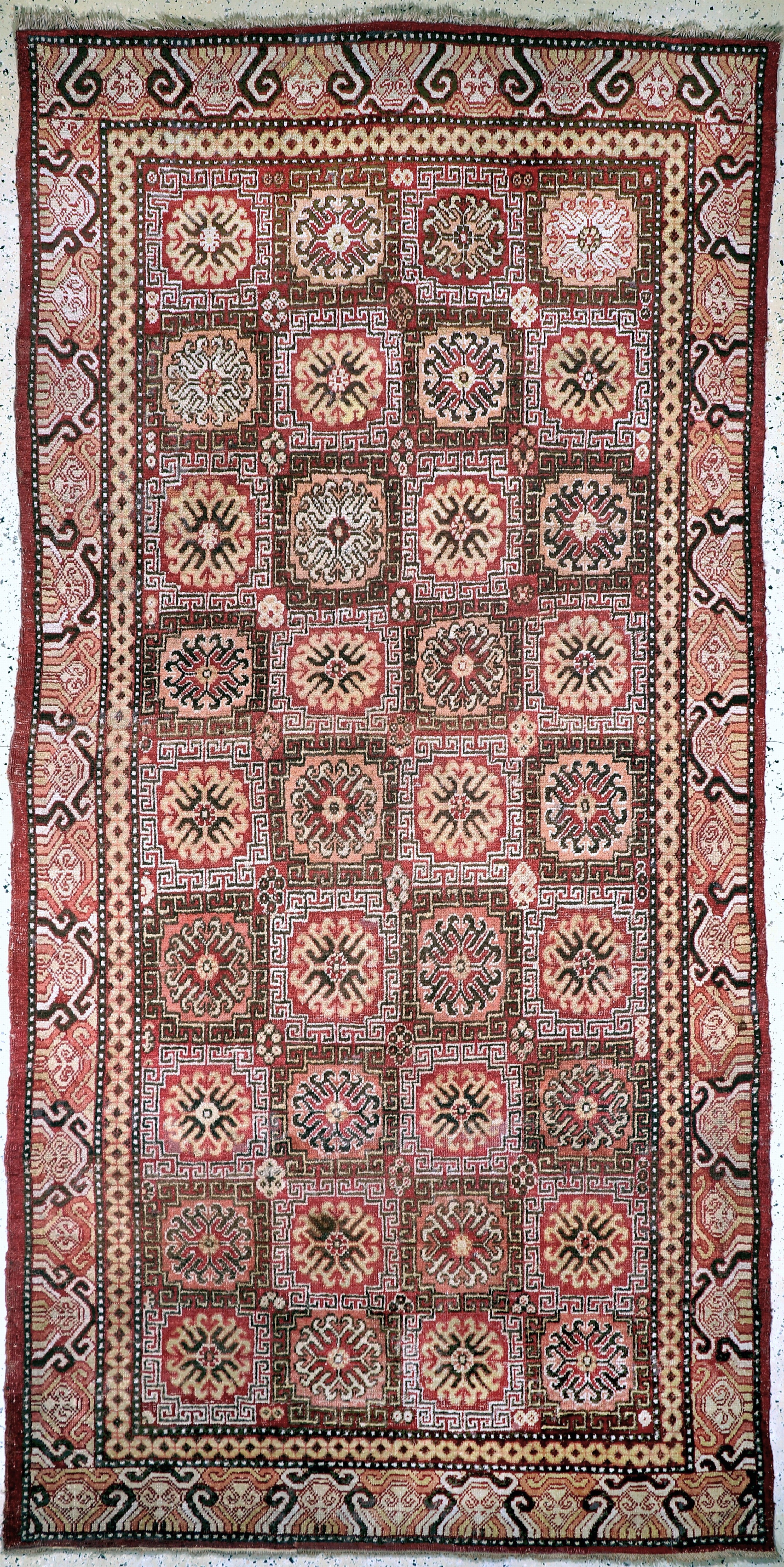 Image 27062622 - Khotan antik, Torkestan, 19.Jhd, Wolle auf Wolle, ca. 345 x 170 cm, EHZ: 3(restauriert) ...