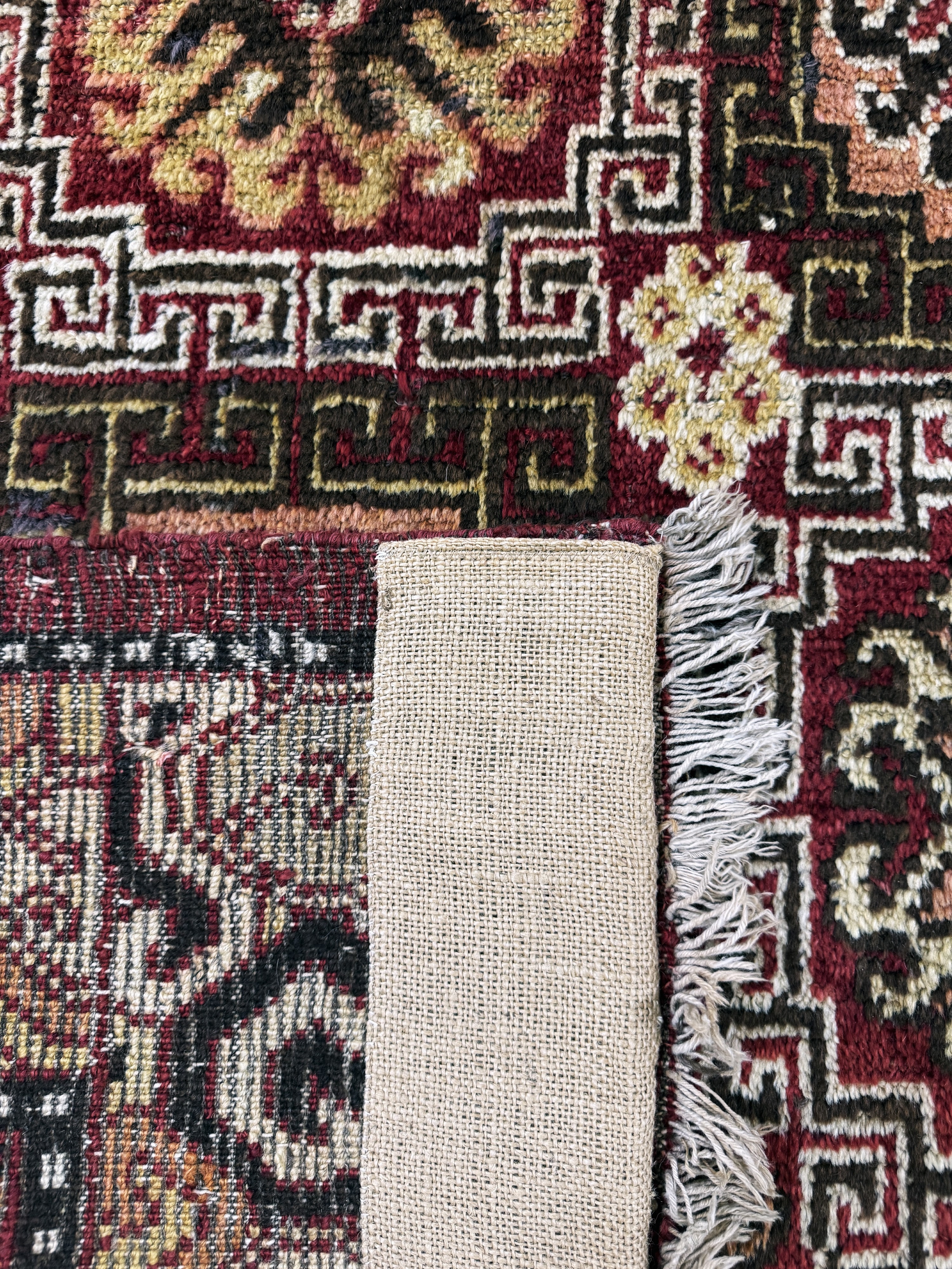 Detail i: Khotan antik, Torkestan, 19.Jhd, Wolle auf Wolle, ca. 345 x 170 cm, EHZ: 3(restauriert)
