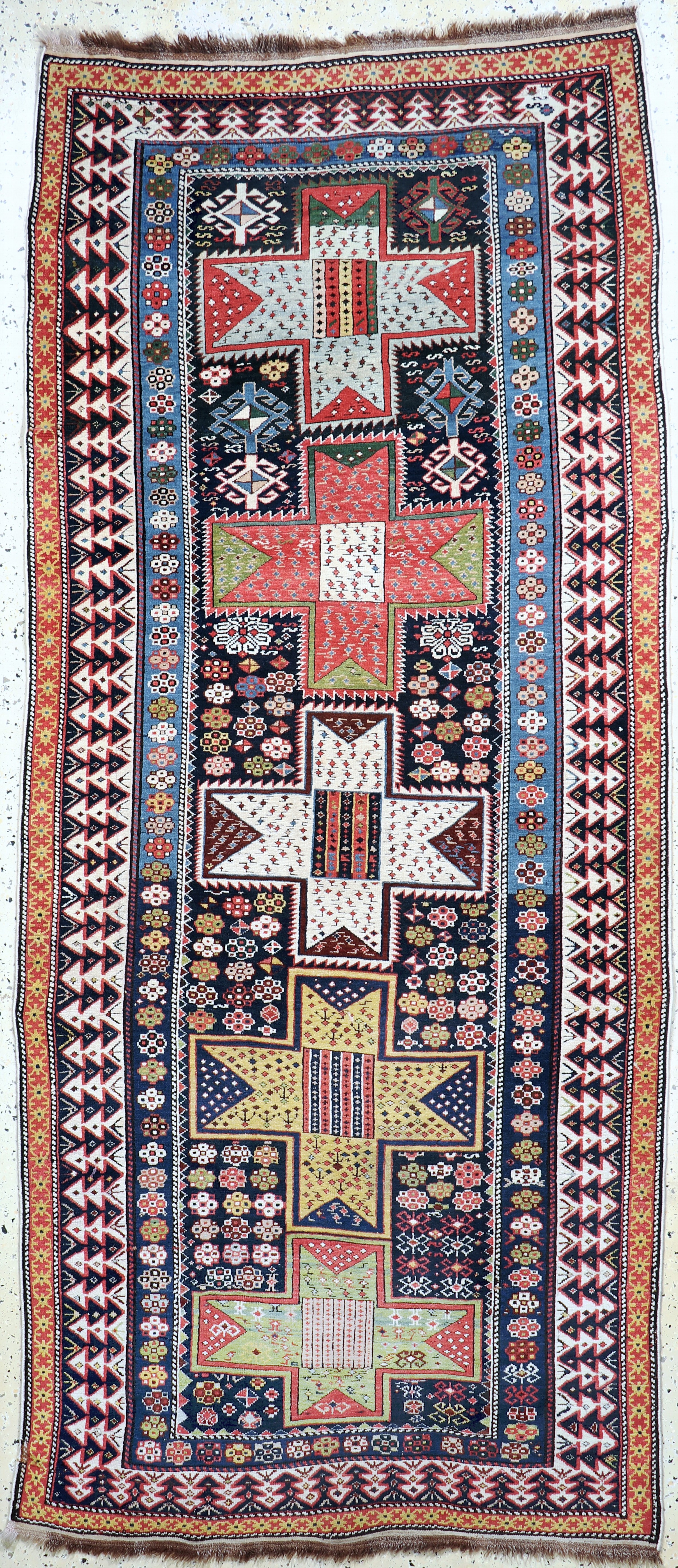 Image 27062632 - Schirwan antik, Kaukasus, 19.Jhd, Wolle aufWolle, ca. 280 x 120 cm, EHZ: 2 ...