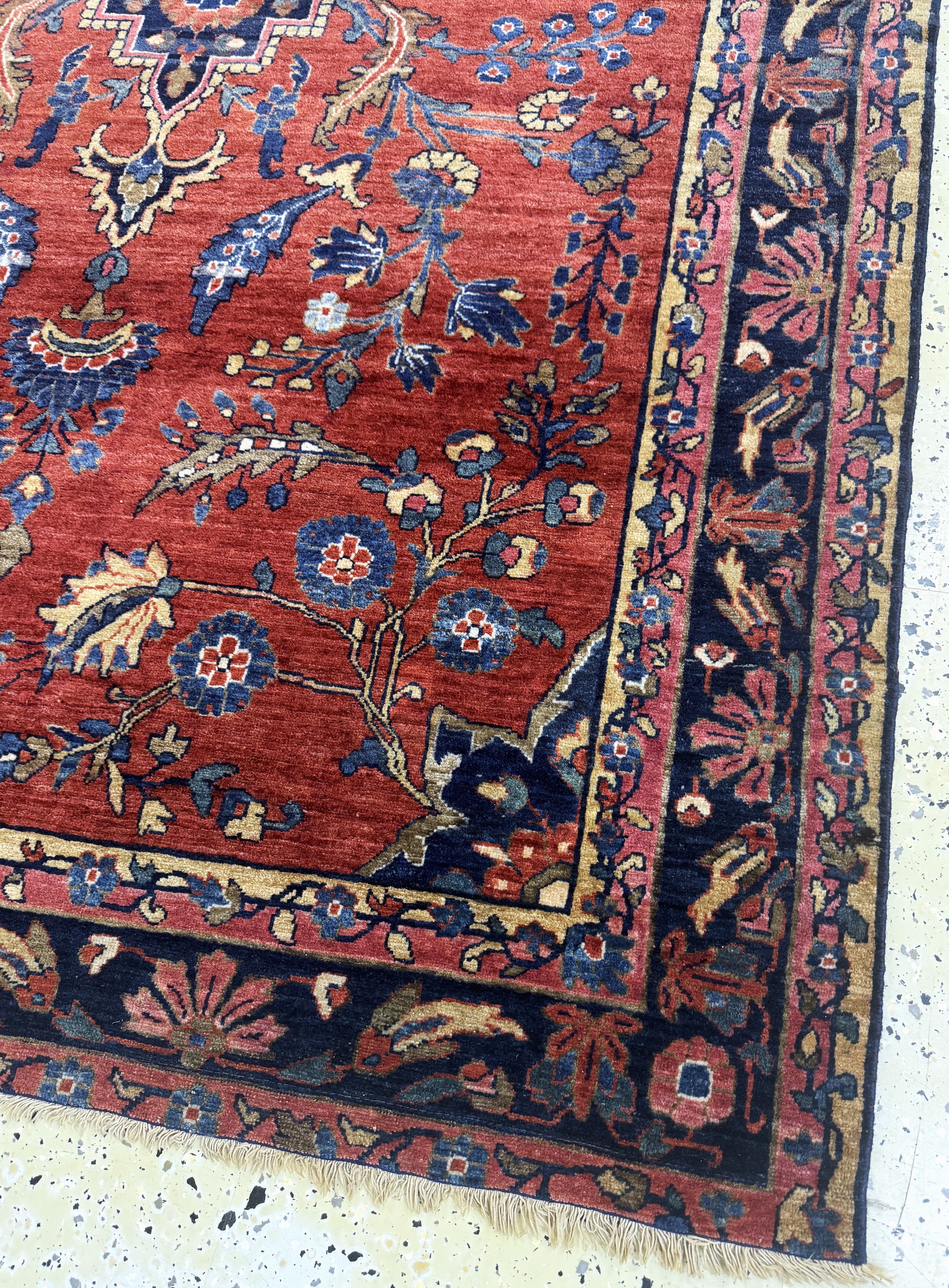 Detail a: Sarogh Mohajeran antik, Persien, um 1900, Manchester-Korkwolle, ca. 200 x 135 cm, EHZ: 2