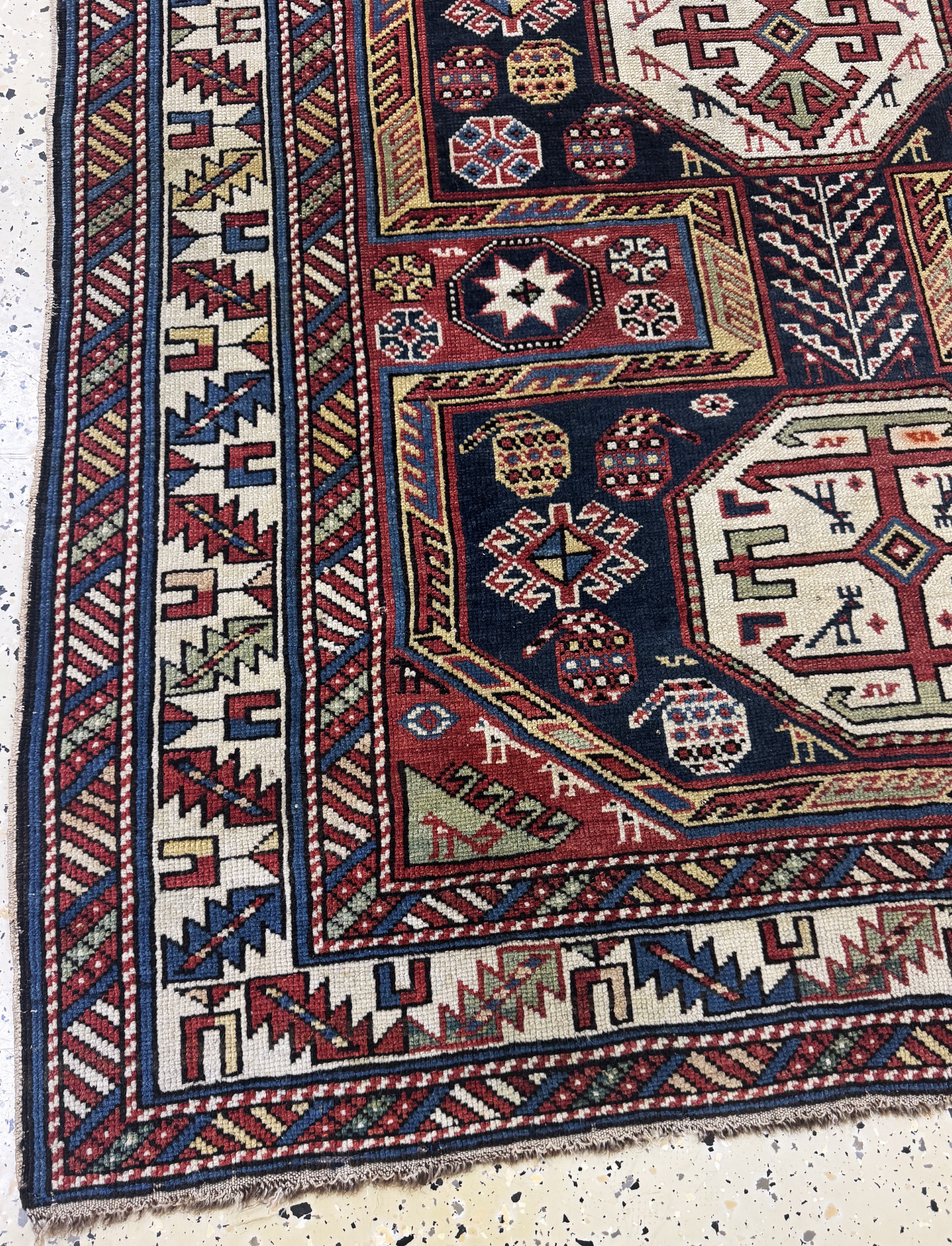 Detail d: Antiker"Schirwan"Kazak, Kaukasus, 19.Jhd, Wolle auf Wolle, ca. 195 x 115 cm, EHZ: 3