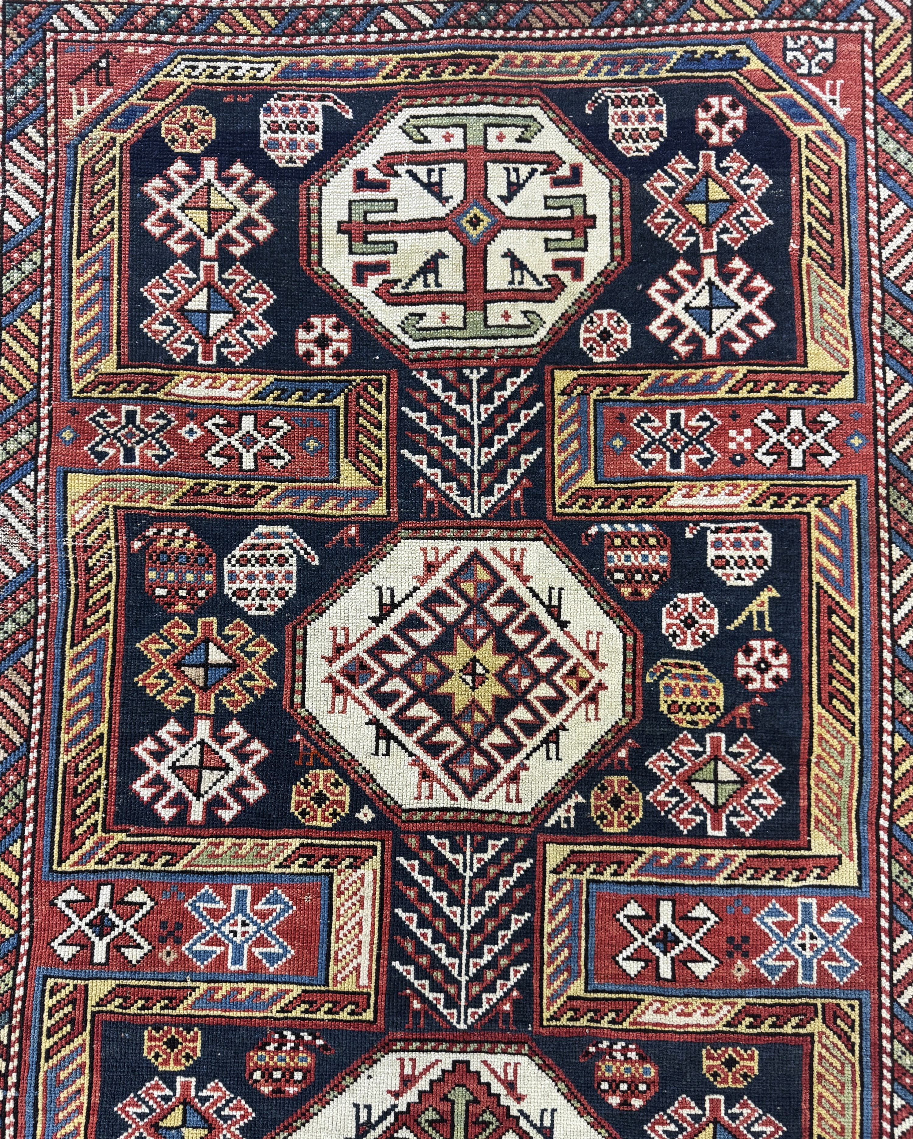 Detail e: Antiker"Schirwan"Kazak, Kaukasus, 19.Jhd, Wolle auf Wolle, ca. 195 x 115 cm, EHZ: 3