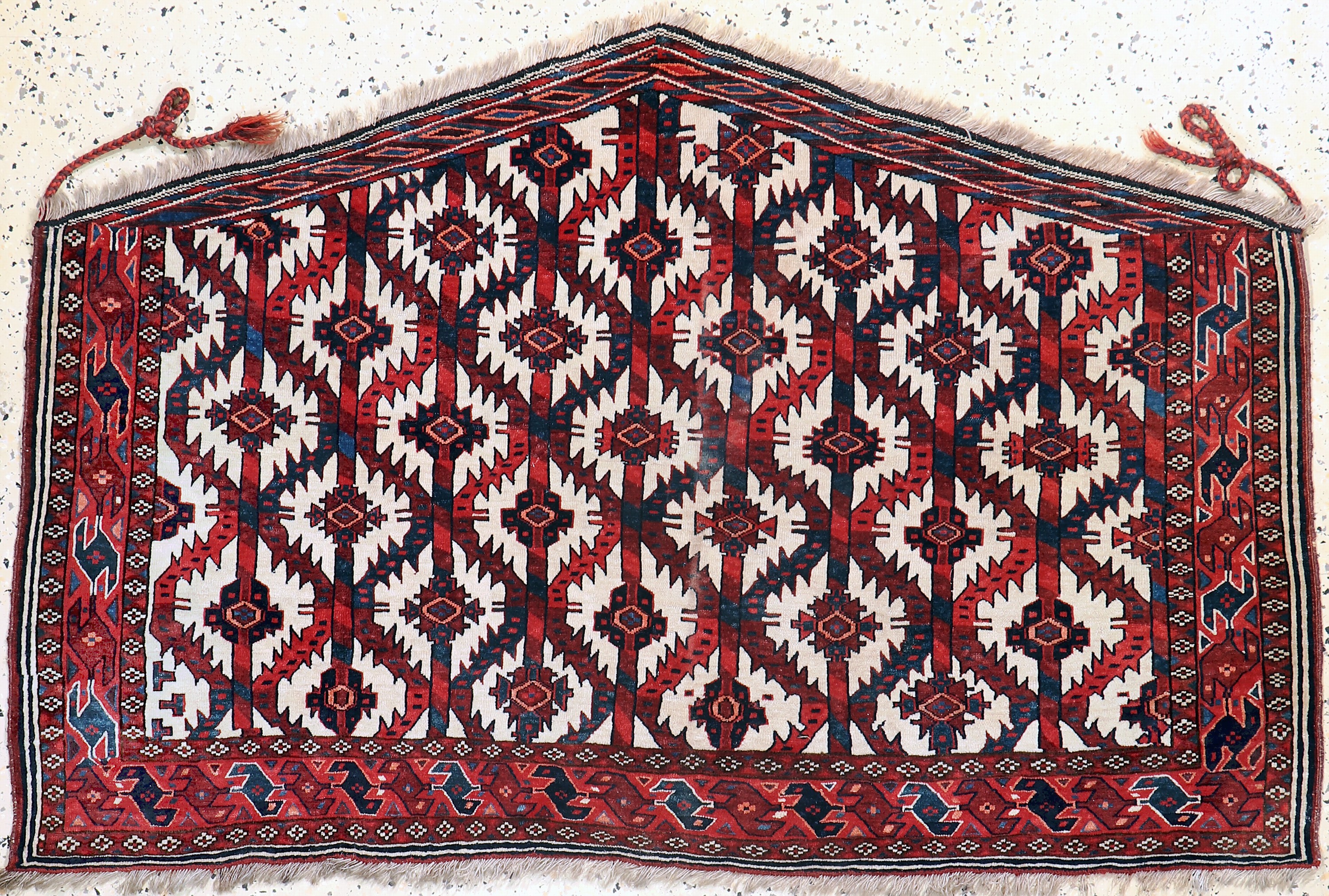 Asmalyk antik, Turkmenistan, 19.Jhd, Wolle auf Wolle, ca. 135 x 85 cm, EHZ: 3